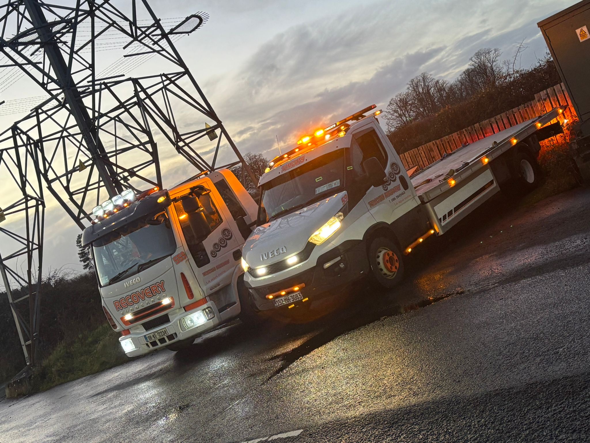 Roadside assistance vehicle at work
